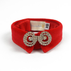 red velvet shirt collar for dogs on Bark and Swagger