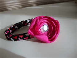Valentines dog collar w/flower on Bark and Swagger