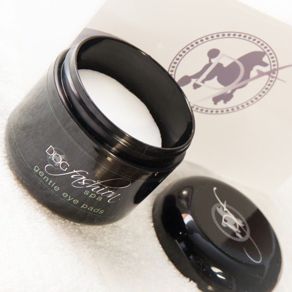 A product to remove dog's eye gunk that works. Luxury grooming brand dog fashion spa on BarkandSwagger.com
