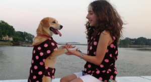 Matching kids and dog clothing and accessories for National Kids and Pets Day