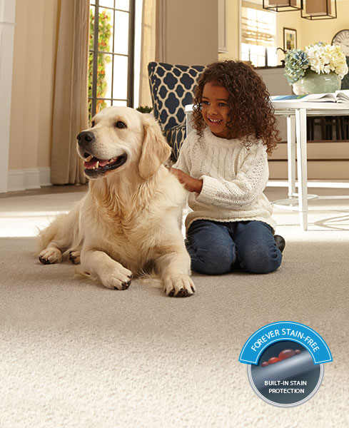 The only smart carpet that is both stain and wear resistant carpet with built in nanoloc technology. Great for children and pets.