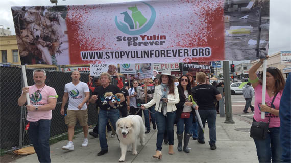 Shop for a cause-Lisa VAnderpump march against the dog meat trade.