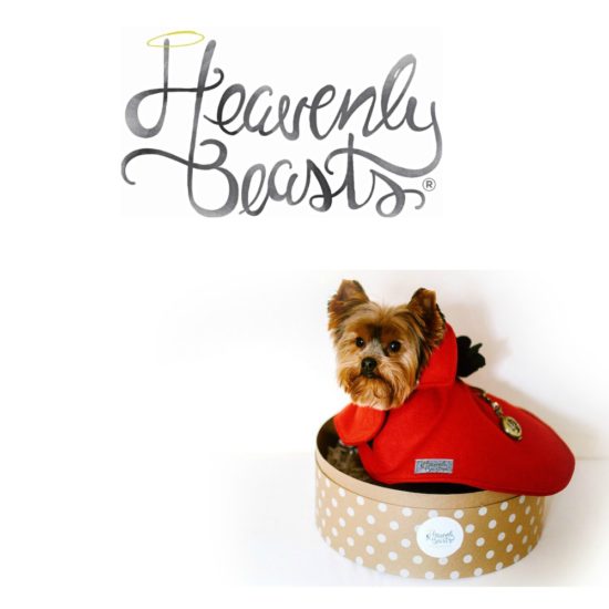 Valentines Day giveaways. Heavenly Beasts brand red cashmere dog cape. 