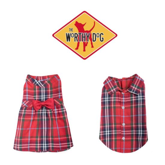Valentines Day Giveaways. The Worthy Dog Plaid Dress and Boy Shirt.