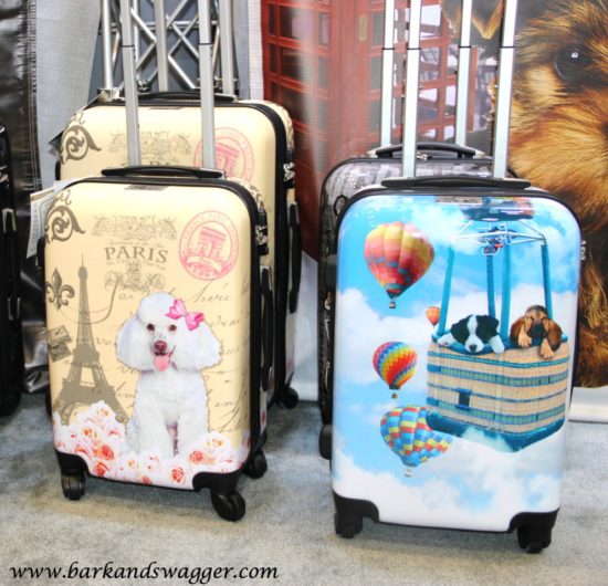 Stylish Pet Accessories & More from Global Pet Expo. dog-themed luggage from Chariot Travelware.