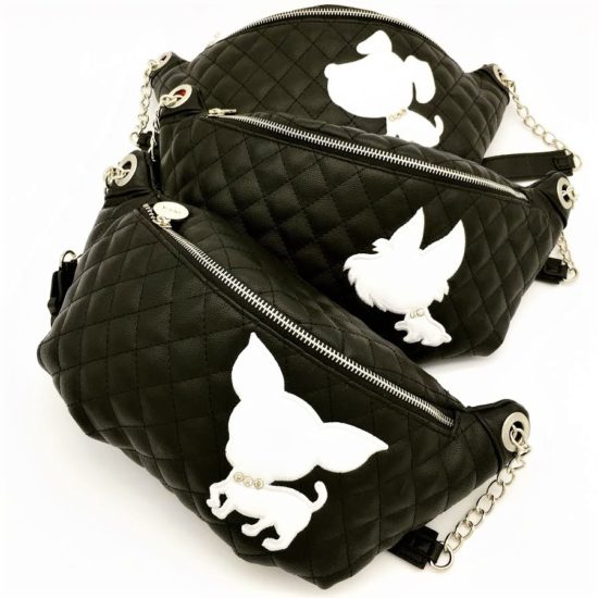 Stylish Pet Accessories & More from Global Pet Expo. The JCLA Chanel-like fanny pack for dog moms.