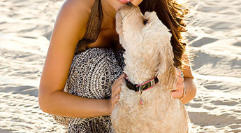 Minka Kelly w/her dog Chewy, The Celebrity Spot on Bark and Swagger