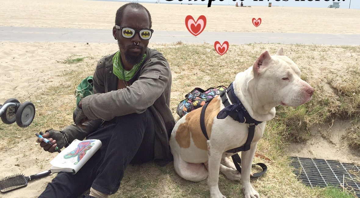 52 snapshots of life photo challenge. a man and his dog. venice beach, ca.