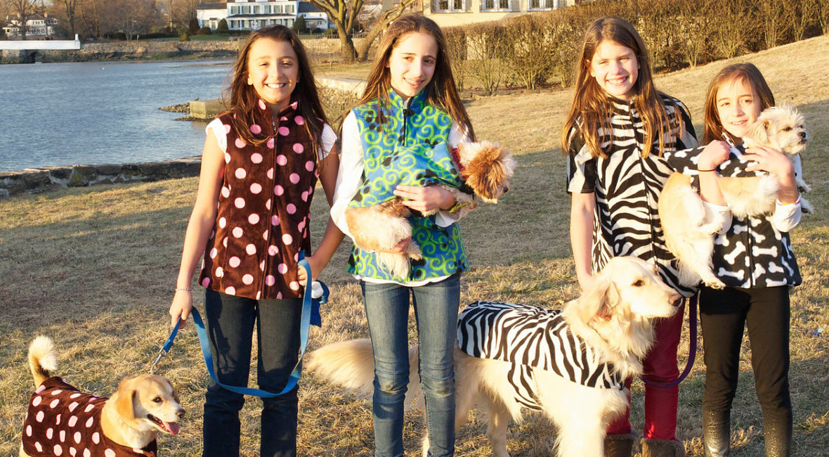 Matching kids and dog clothing and accessories for National Kids and Pets Day